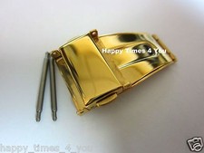 19mm Gold Tone Seiko Clasp Mens Watch Replacement
