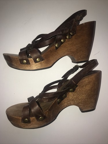 Sz 8 Brass Ring Heels Sandals Y2K | eBay