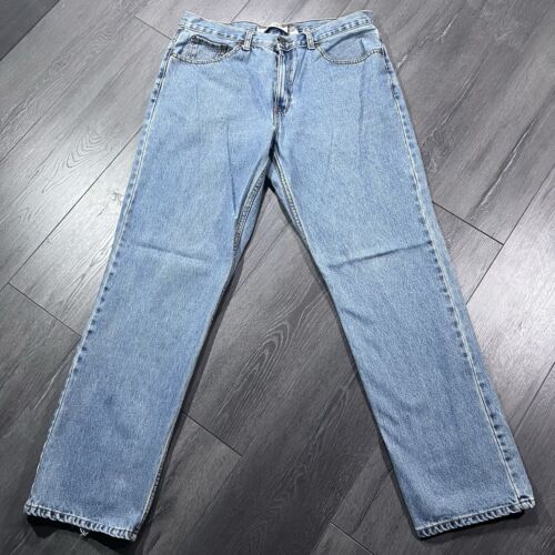 Urban up Mens Jeans 36x28 Blue Light Wash Y2K Baggy Wide Leg Jeans Grunge Skate