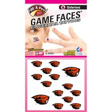 Fan-A-Peel Oregon State Waterless Peel and Stick Temporary Tattoos for Nails