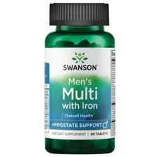 Swanson Men's Multi w/ Iron + Prostate Support - 90 One Daily Tablets