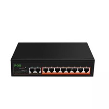 8 Port 10/100Mbps POE Switch 2 Port Uplink Ethernet Switch 52V 120W Supply VLAN