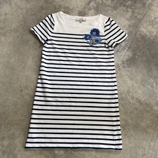 Ann Taylor LOFT Dress Womens Small Striped Blue Floral Nautical Mini Casual