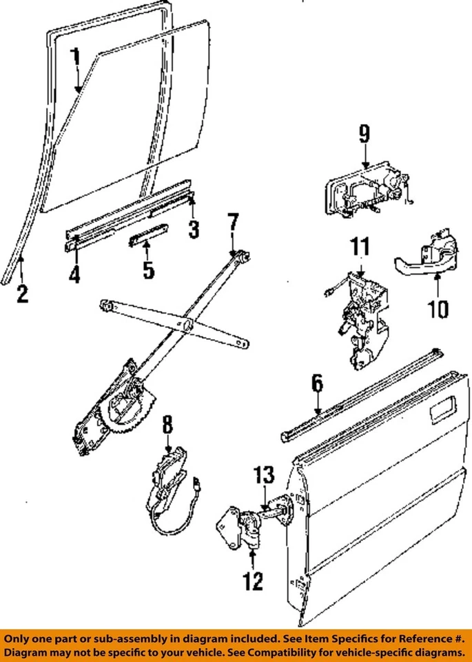Puerta delantera derecha cristal OEM 1994 1995 1996 1997 Land Rover Discovery Foto 3 de 4
