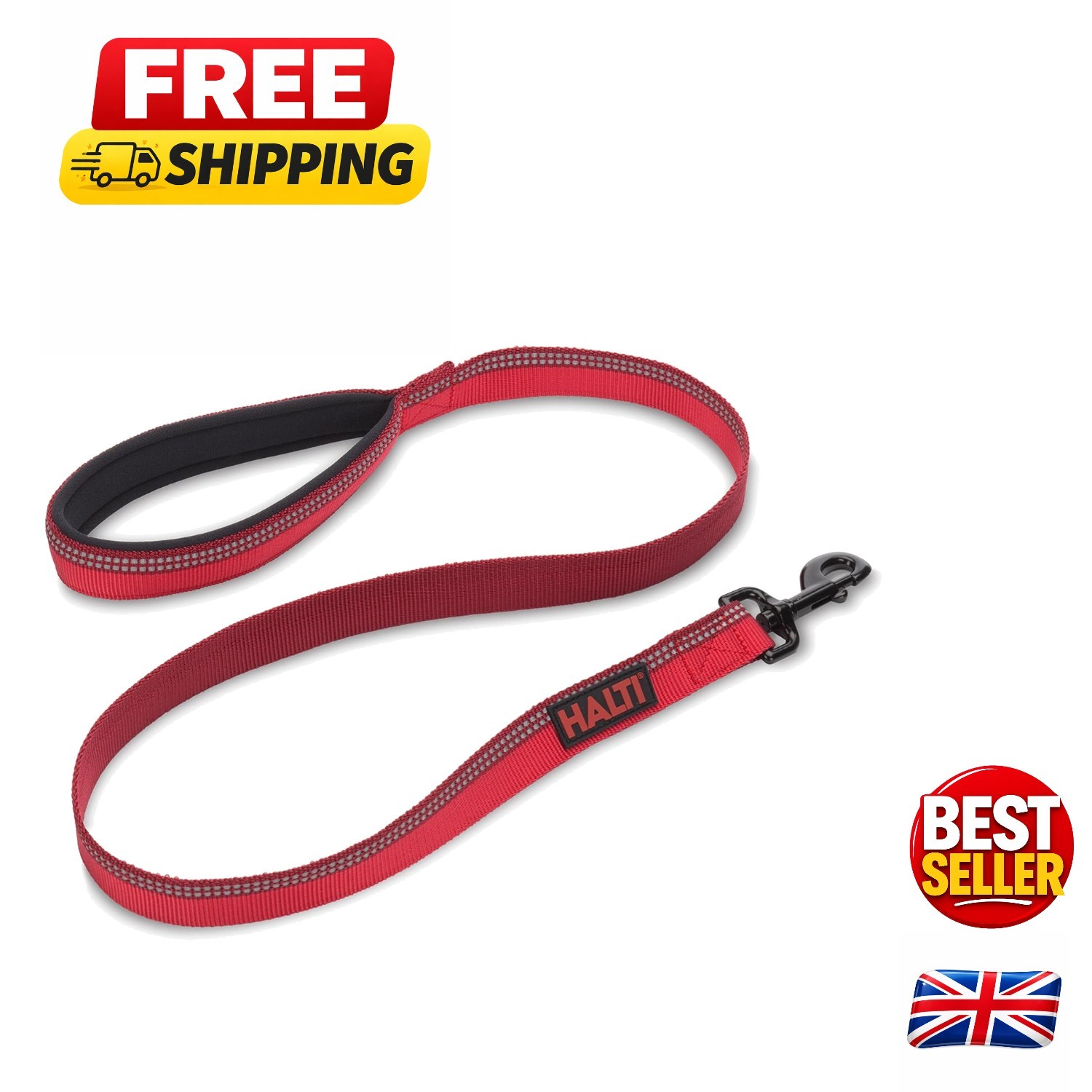 Safe & Stylish Small Dog Leash 1.2m - Reflective with Comfortable Padded Handle