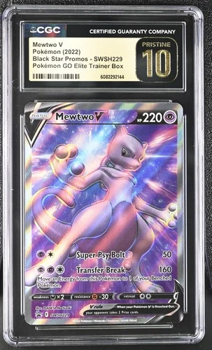 CGC PRISTINE 10 2022 PM Swsh BSP FA/Mewtwo V #SWSH229 Pokemon Go Elite Trnr.Bx.