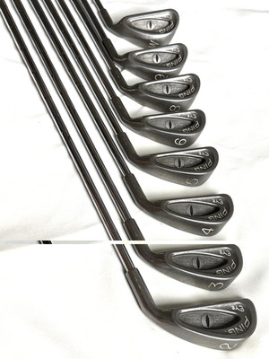1st ED VINTAGE PING CAT EYE KARSTEN IRON SET 8 GOLF CLUBS 2-6 8-9 WEDGE MADE USA