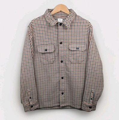 M&S Herren Overshirt Shacket Hahnentritt Karo Braun Creme Rost Extra Large