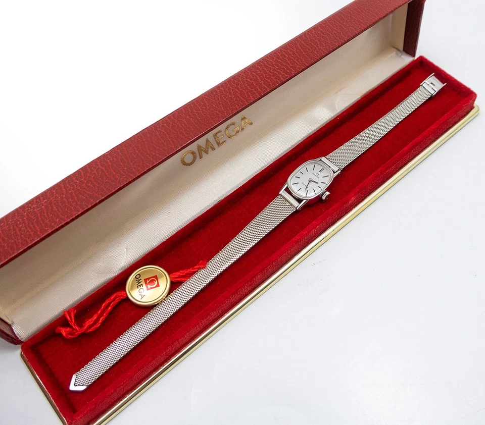 OMEGA GENEVE OVAL DAMENUHR WATCH UHR ARMBANDUHR HANDAUFZUG ELEGANT LUXUS +BOX - Bild 2 von 4
