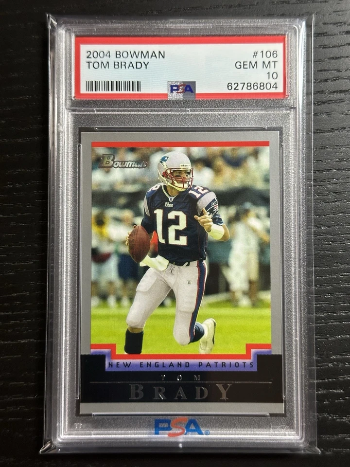 Bowman 2004 - Tom Brady #106 - PSA 10 gemas como nuevo - New England Patriots - Low Pop Foto 3 de 3