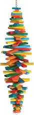 Fun Max Bird Toys Large 32 x 6-Inch Wood Cocotte Toy for birds Parrots