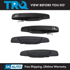 TRQ Exterior Outside Door Handle Black Kit Set of 4 for Chevy Pickup Truck SUV