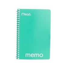 4 Pack Mead Wirebound Memo Book, College Ruled, 40 Sheets, 6in X 4in