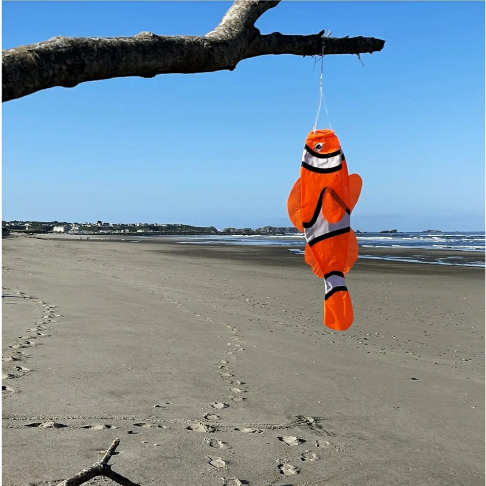 CLOWNFISH WINDSOCK FISHSOCK 4967 IN THE BREEZE 24" DECOR HOME BEACH YARD GARDEN