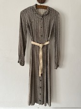 Antique Mourning Print Calico Dress Women  s XS S Victorian Edwardian