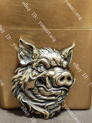 1 piece Brass Zodiac Pig Badge sticker lighter DIY accessories