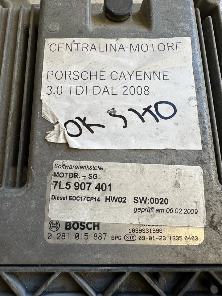 Centralina Motore Porsche Cayenne 3l 2008 0281015887 7l5907401 - Immagine 2 di 4