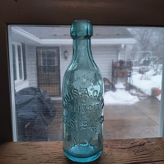 LOUIS A. GENT NY BLOB TOP SODA BOTTLE
