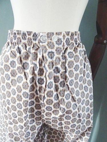 Vintage Mens Pajamas 1970s Keynote Green Mustard Geometric Patterned Unworn XL - Picture 9 of 23