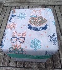 Flannel Sheet Set Full Size Winter Owl Fox Moose Forest Snowflakes New