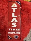 Atlas Tires Repairs Vintage Metal Sign – 6x18 Inches