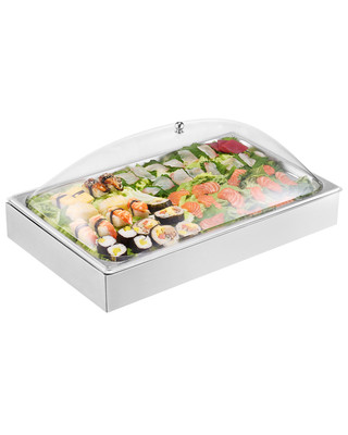 Countertop Food Serving Display Container Condiment Dispenser Tray with Lid