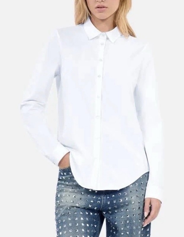 The Kooples White Women’s Collared Long Sleeve Button-Up Shirt Size US 4 FR 1