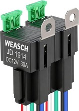 2 Pack Fuse Relay Switch Kit, 12V 30A, 5 Pin SPDT, 30A Switch Harness Set, Autom