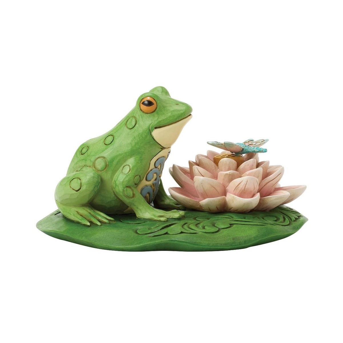 Jim Shore Heartwood Creek Frog & Dragonfly On A Lilly Pad Figurine