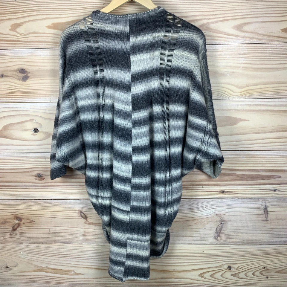 Cárdigan Suéter Calypso St Barth Cocoon Para Mujer 0 Pequeño Tejido Grueso Gris Rayas Foto 2 de 4