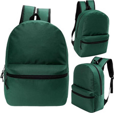 24-Pack 17" Bulk Backpacks (Bookbags) for  Students in Dark Green