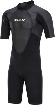 ZCCO Neoprenanzug Herren 3mm Premium Rückenreißverschluss Kurzarm Tauchen XL