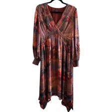 All Saints Estelle Colca Midi Dress Sz 10 Asymmetrical Horse Print Western