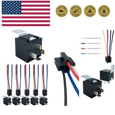 4-pin 40/30AMP 12V DC Relay Kit, SPST Automotive Relay, Pack of 6
