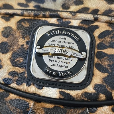 Kathy Van Zeeland Leopard Print Duffle Bag Brown Black Carry On | eBay