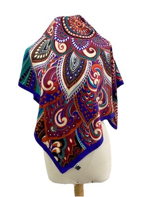 S4# Ungaro Multicolore Silk Scarf 34 Inch Made In Italy