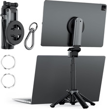 Portable Travel Monitor Stand, Magnetic Height Adjustable Tripod Mount, Mini Poc