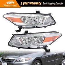 Honda Accord Coupe Projector Chrome Amber Corner Headlights For 2008-12