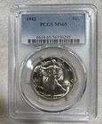 GRADED 1942 Walking Liberty Half Dollar PCGS MS65 Silver American Coin