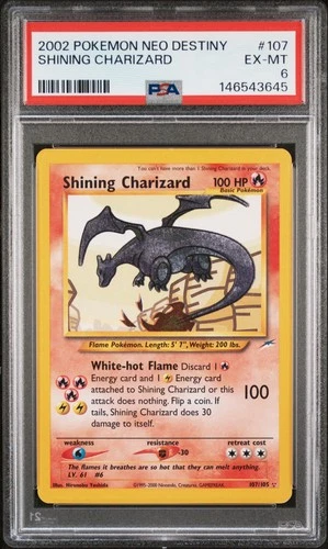2002 POKEMON NEO DESTINY #107 SHINING CHARIZARD PSA 6