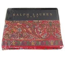 New Ralph Lauren Home Galahad Multi Color Twin Flat Bed Sheet Paisley NIP
