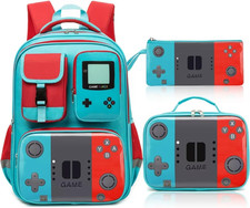 3Pcs Gamer Boys Backpack Sets,17.3 School Backpack for Boys Kids with Lunch Bag