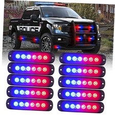10pcs Led Emergency Strobe Lights Red Blue 12-led Surface Mount Red Blue-10 10pcs Led Emergency Strobe Lights Red Blue 12-led Surface Mount Red Blue-10