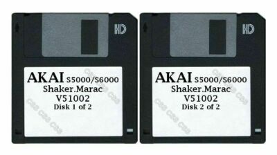 Akai S5000 / S6000 Set of Two Floppy Disks Shaker.Marac V51002