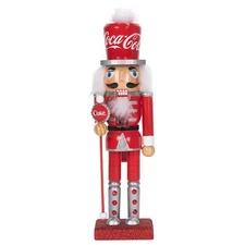 10 Inch Multicolor Coca Cola Nutcracker Wooden Figurine Holiday Decor