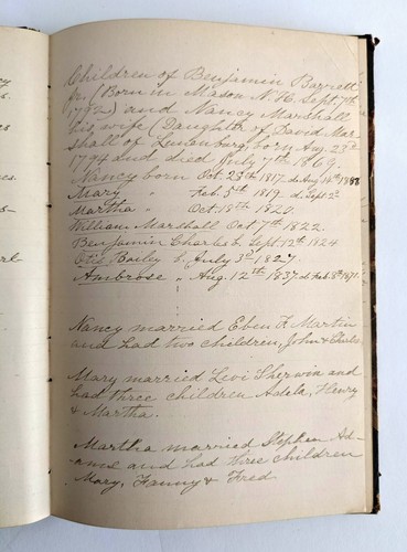 Handwritten Genealogy BARRETT FAMILY of NEW HAMPSHIRE in 18th & 19th Centuries - Picture 5 of 6