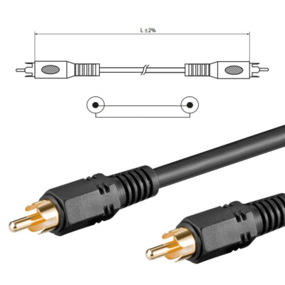DIGITAL KOAX CINCH KABEL, RCA COAXIAL, Composite FBAS S/PDIF,  Audio Video, 15 m