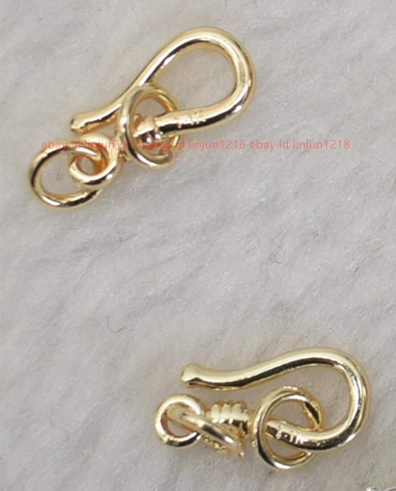 14K Gold Plating Hook Bead Clasp Connector for Necklace Bracelet Jewelry Making - Image 2 of 4