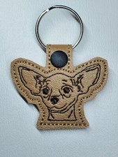 Chihuahua Keychain Chihuahua Embroidered Keychain Chihuahuas