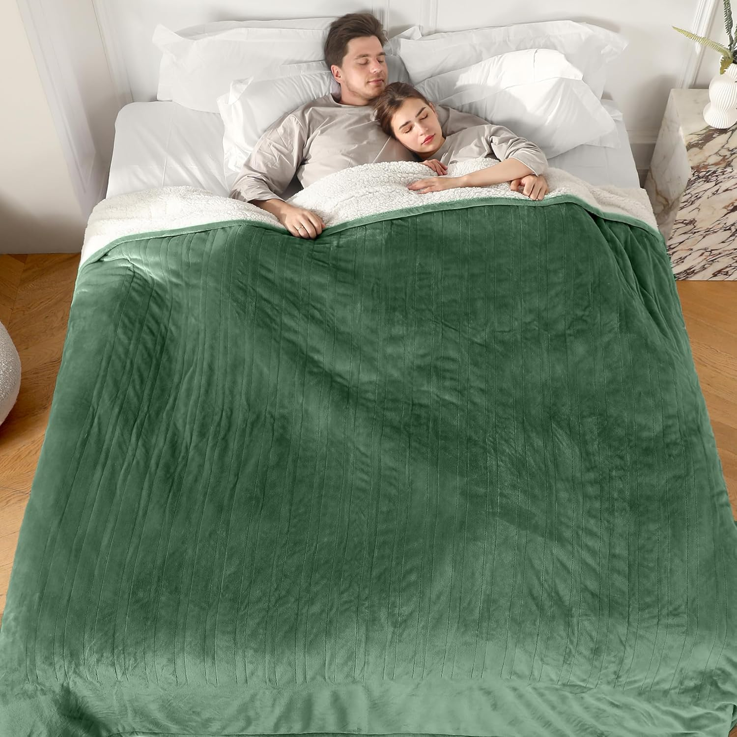 Queen Size Heated Blanket 84x90 Electric Dual Control 5 Heat Settings
